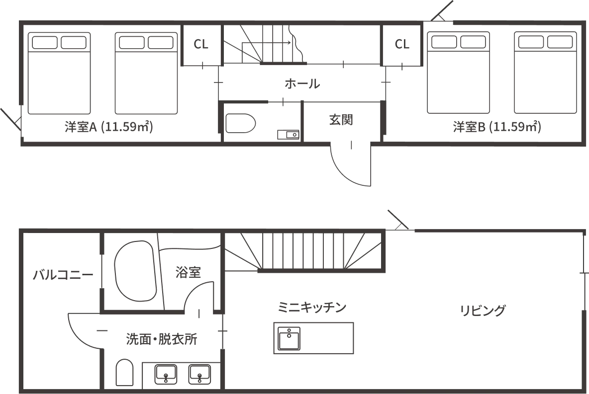 鳥・風・月の間取り